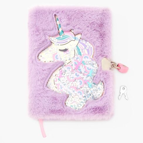 Claire's Diary With Lock For Girls | Dream On Shakey Confetti- Kids Journal Gift Notebook – Purple in Saudi Arabia