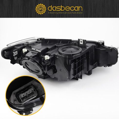 مصباح أمامي هالوجين من Dasbecan متوافق مع 2012-2015 BMW 320i 328i 335i 328i xDrive & 328d 328d xDrive من العدسات الجانبية للسائق الأيسر ومجموعة المصابيح الأمامية المزخرفة تحل محل # 63117338709 BM2502169 in Saudi Arabia