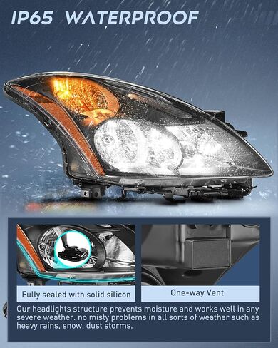 Nilight Headlight Assembly Compatible with 2010 2011 2012 Nissan Altima 4 Door Sedan Replacement Headlamp Chrome Housing Amber Reflector Driver and Passenger Side, 2 Years Warranty in Saudi Arabia