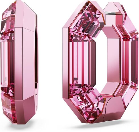 Swarovski Lucent Small Hoop Earrings, Pink Octagon-Shaped Crystals, Part of the Swarovski Lucent Collection in Saudi Arabia