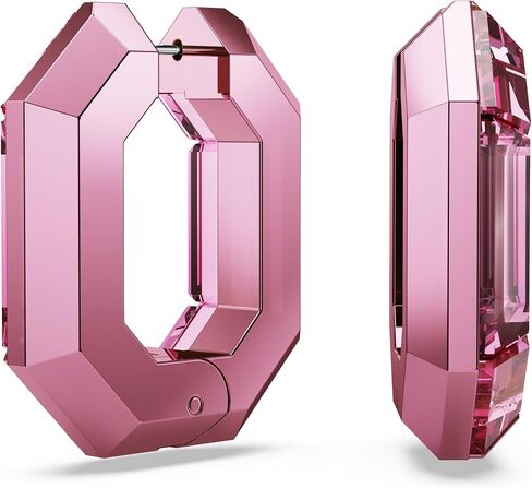 Swarovski Lucent Small Hoop Earrings, Pink Octagon-Shaped Crystals, Part of the Swarovski Lucent Collection in Saudi Arabia