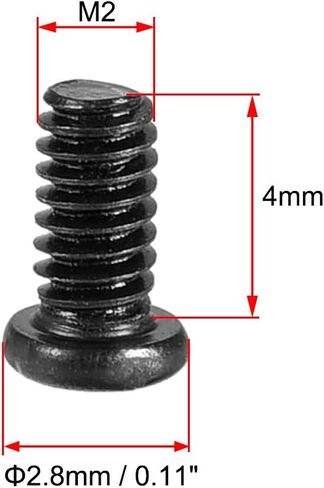 uxcell M2x7mm Phillips Screw Fastener Black 2.8mm Dia Screw Head for Laptop PC TV Fan Switch 200pcs in Saudi Arabia