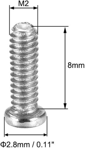 uxcell M2x7mm Phillips Screw Fastener Black 2.8mm Dia Screw Head for Laptop PC TV Fan Switch 200pcs in Saudi Arabia