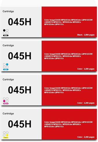 خرطوشة حبر بديلة 045H لطابعة Canon CRG-045H CRG045H لطابعة Canon Color ImageCLASS MF634Cdw MF632Cdw LBP612Cdw LBP611C LBP611Cn LBP611Cnz LBP612C LBP612Cnz MF631Cn MF633Cdw MF635Cx in Kuwait