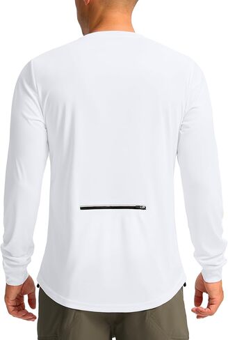 قمصان جيرسي للشمس لركوب الدراجات الجبلية للرجال بعامل حماية من الأشعة فوق البنفسجية 50+ وأكمام طويلة للحماية من الشمس وجيب بسحاب أثناء ركوب الدراجات والمشي لمسافات طويلة in Kuwait