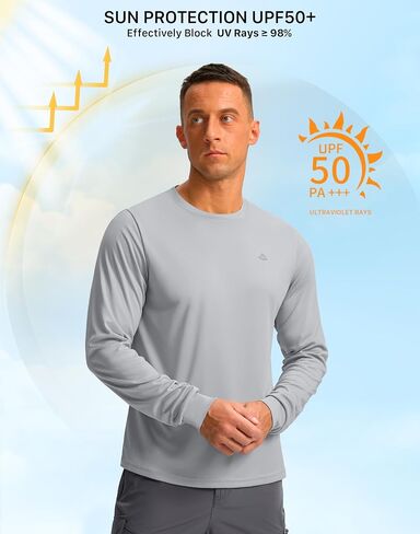 Men's Mountain Bike Jersey Sun Shirts for Men UPF50+ Long Sleeve Sun Protection Biking Hiking Zipper Pocket in Saudi Arabia
