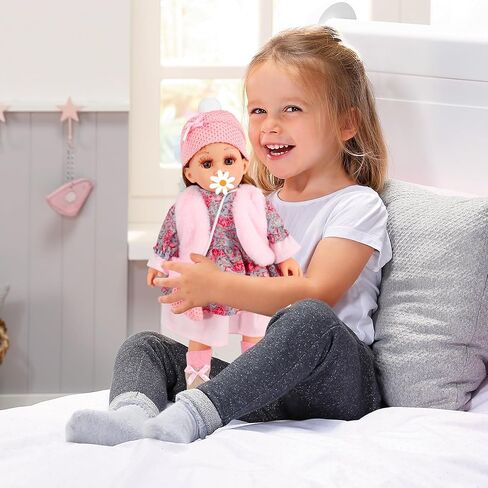 15 Inch Baby Doll Clothes Casual Pink 5-Piece Suitable 12 13 14 15 16 Inch Baby Doll Clothes, Fashion Dress Coat Knit Hat & Socks with Satchel Bag, Girls Birthday Gift in Saudi Arabia