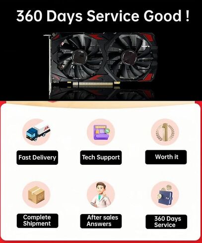 بطاقة رسومات RX 580 للألعاب 256 بت 8 جيجابايت GDDR5 مع مراوح تبريد مزدوجة، 16 PCI Express 3.0، HDML، DVI التوصيل والتشغيل بطاقات رسومات الكمبيوتر in Saudi Arabia