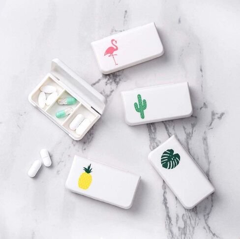 4 Pack Small Pill Organizer Pill Case Box, Individual Compartments Holds Vitamin, Medicine, Portable Pill Box Small Pill Container for Purse or Pocket in Saudi Arabia
