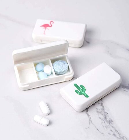 4 Pack Small Pill Organizer Pill Case Box, Individual Compartments Holds Vitamin, Medicine, Portable Pill Box Small Pill Container for Purse or Pocket in Saudi Arabia