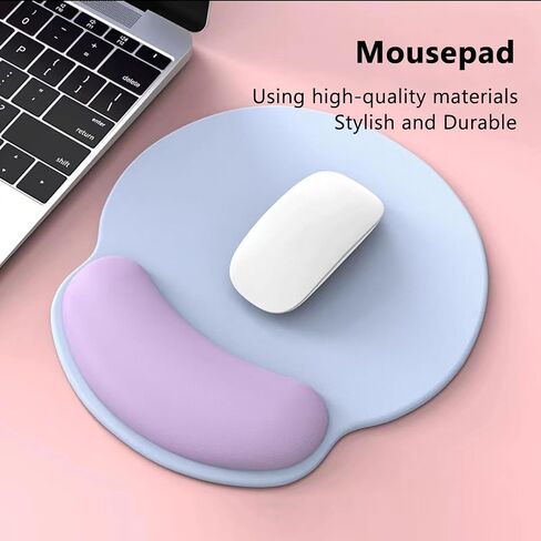 Mouse Pad 2 Pack with Gel Wrist Support,Ergonomic Mouse Pad with Wrist Rest,Non-Slip Rubber Base Gaming Mice Pad for Home Office Computer Laptop,10 x 8.9 inch in Saudi Arabia