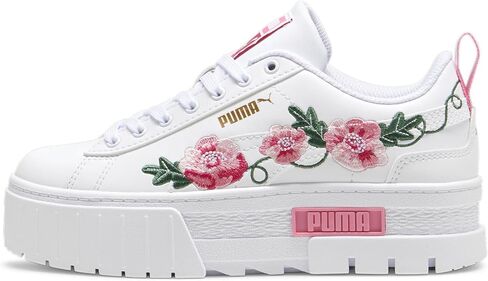 PUMA Mayze Embroidery (Big Kid) Puma White/Fast Pink/Vine 6.5 Big Kid M in Saudi Arabia