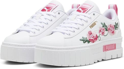 PUMA Mayze Embroidery (Big Kid) Puma White/Fast Pink/Vine 6.5 Big Kid M in Saudi Arabia