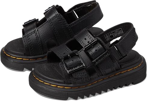 Dr. Martens Kid's Collection Varel (Toddler) - Sandals for Kids - Leather Upper - Textile Lining - PVC Outsole Black 9 UK (US 10 Toddler) M in Saudi Arabia