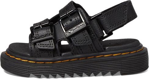 Dr. Martens Kid's Collection Varel (Toddler) - Sandals for Kids - Leather Upper - Textile Lining - PVC Outsole Black 9 UK (US 10 Toddler) M in Saudi Arabia