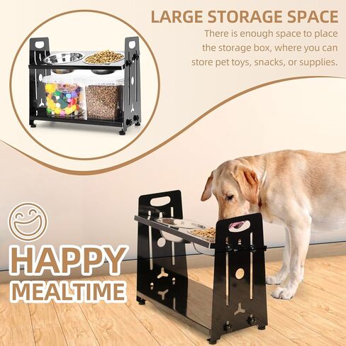 أوعية مرتفعة للكلاب، ارتفاع وإمالة قابلة للتعديل، أوعية طعام مرتفعة للكلاب والحيوانات الأليفة المتوسطة والصغيرة، وحدة تغذية متينة للكلاب من الفولاذ مع وعاءين من الفولاذ المقاوم للصدأ in Kuwait