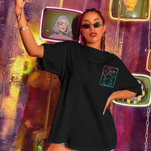 تي شيرت نسائي لمحبي موسيقى البوب: تي شيرت كبير الحجم لحفلات الريف تي شيرت ريترو سونغ توب - قمصان جرافيك لمحبي المغنيين الكلاسيكيين in Kuwait