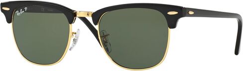 Ray-Ban RB3016 Clubmaster Sunglasses+ Vision Group Accessories Bundle for unisex-adult(Black/Crystal Green Polarized (901/58),49) in Saudi Arabia