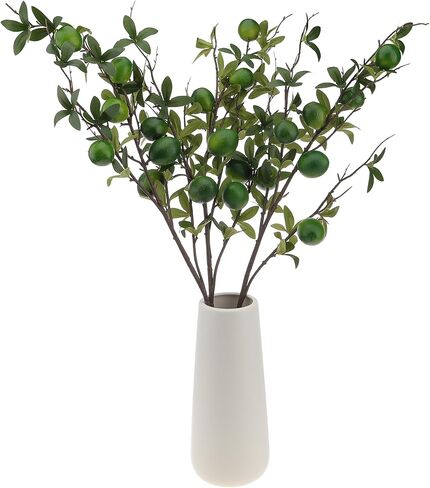 Gresorth Apple Branch Decoration Green Artificial Lifelike Plant Stem Fake Realistic Fruit Bouquet Display Kitchen Vase Centerpieces 3pcs in Saudi Arabia