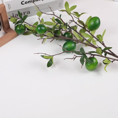 Gresorth Apple Branch Decoration Green Artificial Lifelike Plant Stem Fake Realistic Fruit Bouquet Display Kitchen Vase Centerpieces 3pcs in Saudi Arabia