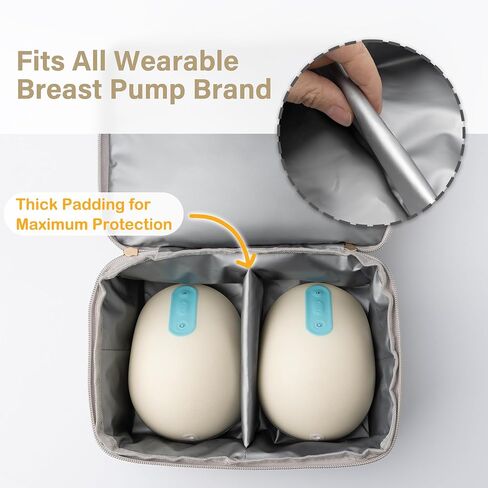 Wearable Breast Pump Bag Compatible with Momcozy, Elvie & Medela Pump in Style, Small Portable Container Case Bag for Working Moms, Holds Pump Accessories in Saudi Arabia