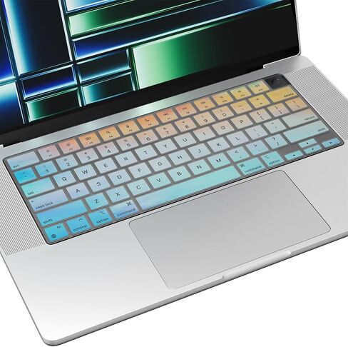 Soke Premium Keyboard Cover Skin, for 2021-2023 MacBook Pro 14" 16" M3 M2 M1 Pro/Max(A2918 A2992 A2991 A2442 A2485 A2779 A2780), MacBook Air 15.3"/13.6" M2(A2941 A2681), US ANSI Layout,Ombre Rainbow in Saudi Arabia
