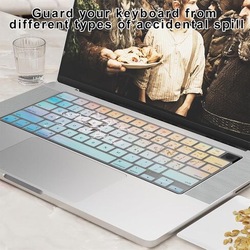 Soke Premium Keyboard Cover Skin, for 2021-2023 MacBook Pro 14" 16" M3 M2 M1 Pro/Max(A2918 A2992 A2991 A2442 A2485 A2779 A2780), MacBook Air 15.3"/13.6" M2(A2941 A2681), US ANSI Layout,Ombre Rainbow in Saudi Arabia