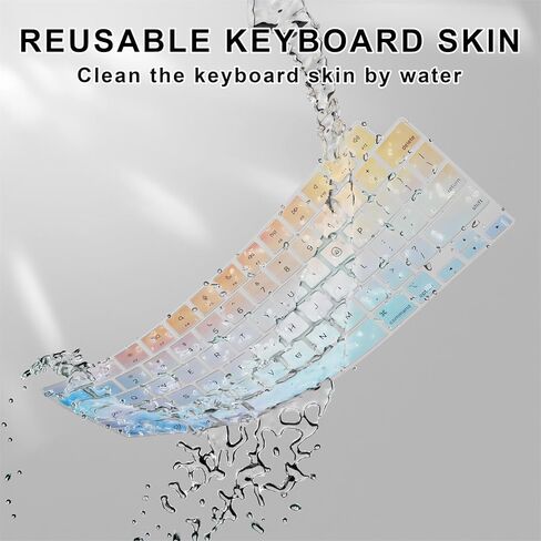Soke Premium Keyboard Cover Skin, for 2021-2023 MacBook Pro 14" 16" M3 M2 M1 Pro/Max(A2918 A2992 A2991 A2442 A2485 A2779 A2780), MacBook Air 15.3"/13.6" M2(A2941 A2681), US ANSI Layout,Ombre Rainbow in Saudi Arabia