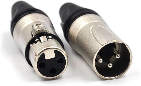 (16 Pack) 3-Pin XLR Cable Connector 8 Male & 8 Female Solder Type Microphone Line Plug Connector Mic Audio Socket, Black Housing Silver Contacts in Saudi Arabia