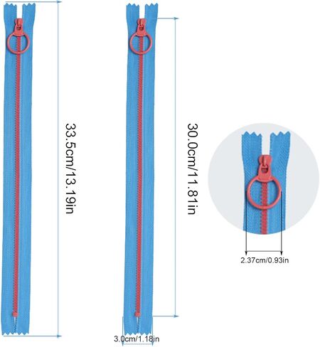 20 PCS 33cm Zippers for Bags and Purses,Zippers for Sewing, Sewing Crafts, and Clothing – Plastic Nylon Coil zips in 10 Vibrant Colors with Metal Ring, Ideal for Handbags and Clothing Accessories. in Saudi Arabia