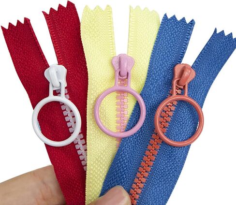 20 PCS 33cm Zippers for Bags and Purses,Zippers for Sewing, Sewing Crafts, and Clothing – Plastic Nylon Coil zips in 10 Vibrant Colors with Metal Ring, Ideal for Handbags and Clothing Accessories. in Saudi Arabia