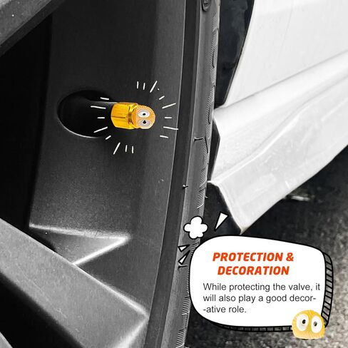 لطيف غطاء جذع صمام الإطارات، السخام Sprites صمام الجذعية قبعات 4 حزمة، 2024 ترقية جديدة صمام ينبع غطاء السيارة الخارجي الملحقات العالمية للسيارات والدراجات النارية والشاحنات والدراجات in Kuwait