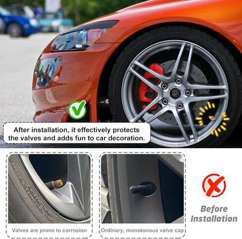 لطيف غطاء جذع صمام الإطارات، السخام Sprites صمام الجذعية قبعات 4 حزمة، 2024 ترقية جديدة صمام ينبع غطاء السيارة الخارجي الملحقات العالمية للسيارات والدراجات النارية والشاحنات والدراجات in Kuwait