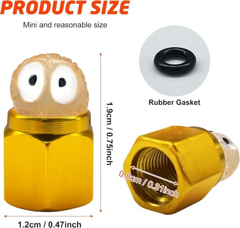 لطيف غطاء جذع صمام الإطارات، السخام Sprites صمام الجذعية قبعات 4 حزمة، 2024 ترقية جديدة صمام ينبع غطاء السيارة الخارجي الملحقات العالمية للسيارات والدراجات النارية والشاحنات والدراجات in Kuwait