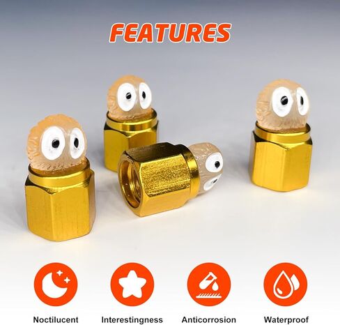 لطيف غطاء جذع صمام الإطارات، السخام Sprites صمام الجذعية قبعات 4 حزمة، 2024 ترقية جديدة صمام ينبع غطاء السيارة الخارجي الملحقات العالمية للسيارات والدراجات النارية والشاحنات والدراجات in Kuwait