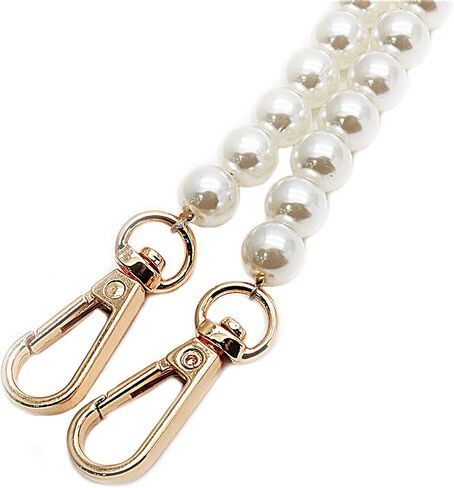 LC LICTOP DIY Round Imitation Pearl Bead Short Handle Replacement Chain Strap Handbag Chains Accessories with Buckles (110cm/43.31Inch Length, 10mm Dia.Pearl) 2pcs in Saudi Arabia