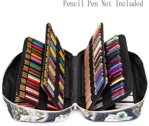 مقلمة 300 فتحة، 200 قلم جل، حافظة أقلام عالية السعة، حامل أقلام ملونة، منظم تخزين لأقلام الألوان المائية (زهرة سوداء) in Kuwait