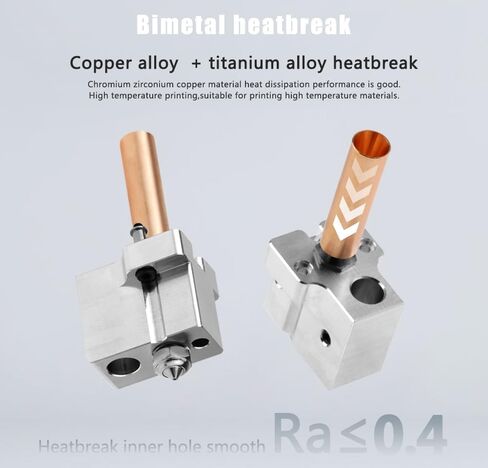Upgrade Red Lizard 2 in 1 Hotend Multi Color High Flow Volcano Hot End Bimetal Heatbreak Plated Copper Nozzle Compatible with CR10 Ender 3 V2 pro Ender 5 Pro Plus CR10 S4 S5s 3D Printer in Saudi Arabia