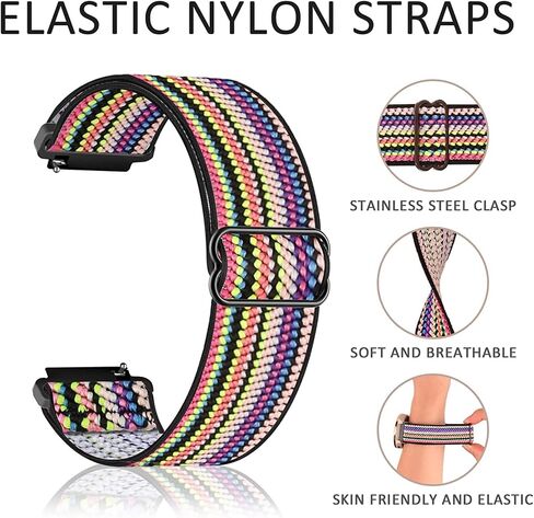 3 Pack 22mm Bands Compatible with AGPTEK LW11/Fossil Men's Gen 6/5E 44mm Watch,Stretchy Nylon Bands Adjustable Wristbands for Gen 5 LTE/Carlyle/Garrett/Women's Julianna/Gen 4 Explorist HR Smartwatch in Saudi Arabia