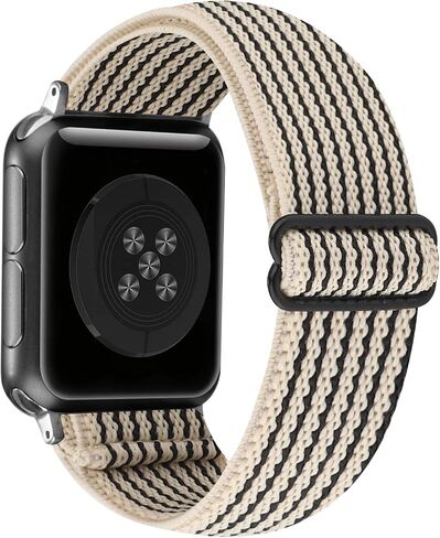 Adjustable Stretchy Solo Loop Nylon Strap Compatible with Apple Watch Elastic Band 38mm 40mm 41mm 42mm 44mm 45mm iWatch Series SE/7/6/5/4/3/2/1 in Saudi Arabia