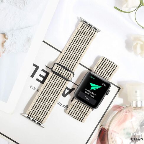 Adjustable Stretchy Solo Loop Nylon Strap Compatible with Apple Watch Elastic Band 38mm 40mm 41mm 42mm 44mm 45mm iWatch Series SE/7/6/5/4/3/2/1 in Saudi Arabia