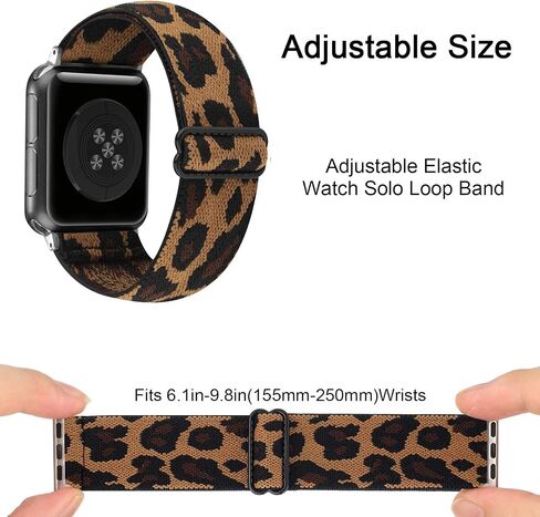 Adjustable Stretchy Solo Loop Nylon Strap Compatible with Apple Watch Elastic Band 38mm 40mm 41mm 42mm 44mm 45mm iWatch Series SE/7/6/5/4/3/2/1 in Saudi Arabia