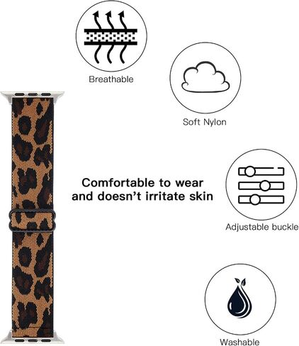 Adjustable Stretchy Solo Loop Nylon Strap Compatible with Apple Watch Elastic Band 38mm 40mm 41mm 42mm 44mm 45mm iWatch Series SE/7/6/5/4/3/2/1 in Saudi Arabia