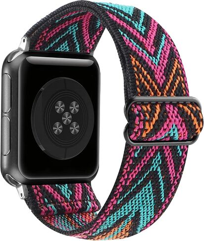 Adjustable Stretchy Solo Loop Nylon Strap Compatible with Apple Watch Elastic Band 38mm 40mm 41mm 42mm 44mm 45mm iWatch Series SE/7/6/5/4/3/2/1 in Saudi Arabia