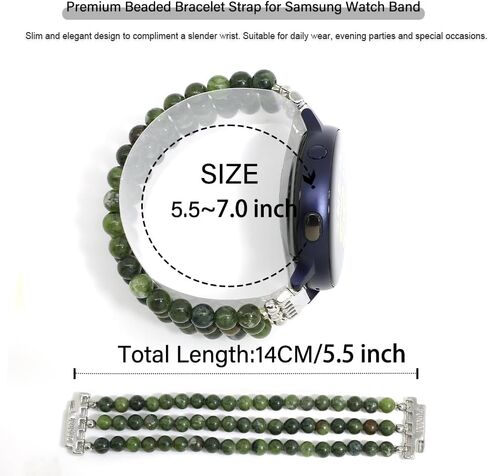 LuReen Bracelet Band Compatible with Galaxy Watch 6/Watch 5/Galaxy Watch 4 Band 40mm 44mm, Galaxy Watch 5 Pro Band 45mm/Watch 6 4 Classic Band 42mm 46mm/Active 2, 20mm Beaded Strap Wristband for Women in Saudi Arabia