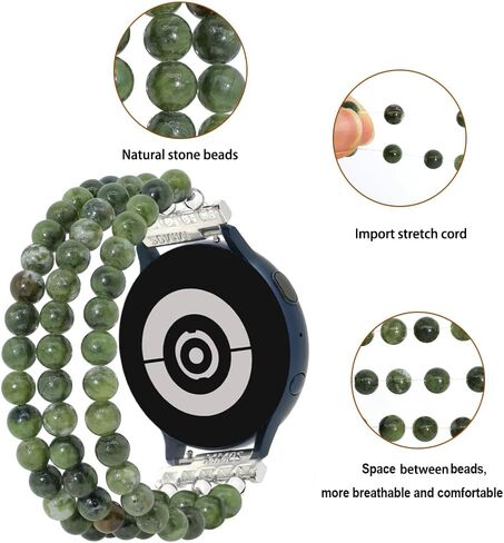 LuReen Bracelet Band Compatible with Galaxy Watch 6/Watch 5/Galaxy Watch 4 Band 40mm 44mm, Galaxy Watch 5 Pro Band 45mm/Watch 6 4 Classic Band 42mm 46mm/Active 2, 20mm Beaded Strap Wristband for Women in Saudi Arabia