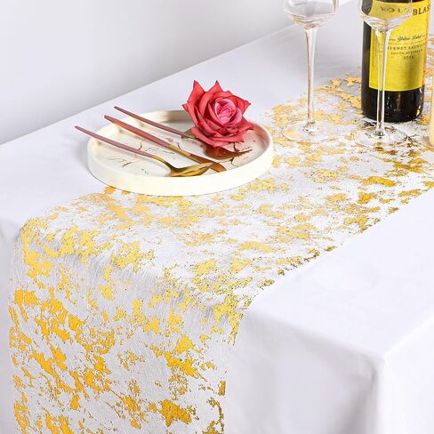 Newwiee Metallic Gold Thin Table Runner with Scissors and Soft Ruler 11 Inch x 164 ft Glitter Gold Mesh Table Runner Roll Centerpiece Table Decorations Gold Table Decor for Wedding Birthday Banquet in Saudi Arabia