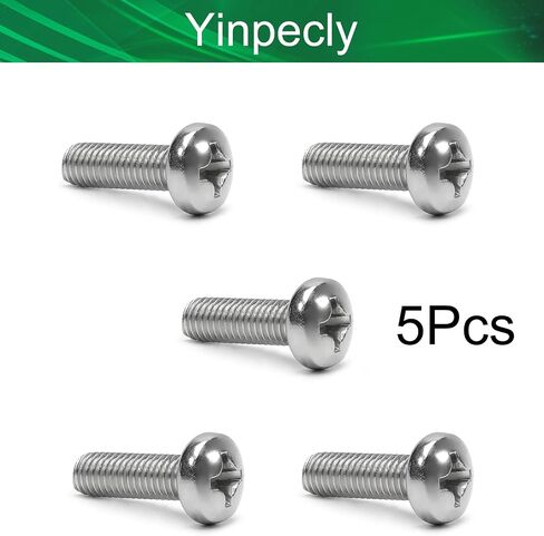 Yinpecly M8-1.25 x 25 مم براغي آلة فيليبس عموم فيليبس مسمار رأس متقاطع 304 مسامير تثبيت من الفولاذ المقاوم للصدأ رمادي فضي 5 قطع لسلسلة Samsung KS8000 TV دعامة تثبيت على الحائط، ملولبة بالكامل in Kuwait