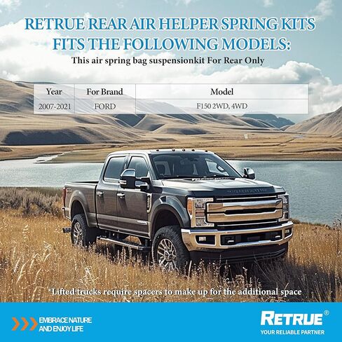 طقم تعليق حقيبة الزنبرك الهوائي لـ 2015-2023 Ford F150 [حتى 5000 رطل. من سعة تسوية الحمولة] مساعد الركوب/مساعد الهواء يحل محل Firestone W217602582، باللون الفضي in Kuwait