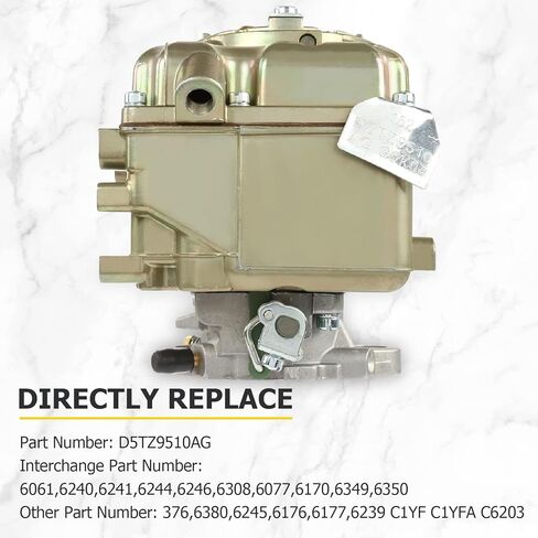 مكربن ​​AUXMART لنوع كارتر YF يناسب فورد 240 250 300 YF C1YF 6 اسطوانة CIL المحرك 1975-1982 D5TZ9510AG in Kuwait